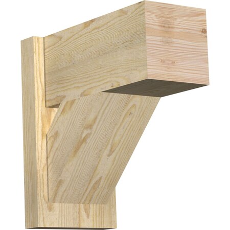 Ekena Millwork Traditional Block Rough Sawn Outlooker, Douglas Fir, 8"W x 16"D x 16"H OUT08X16X16TRA05RDF